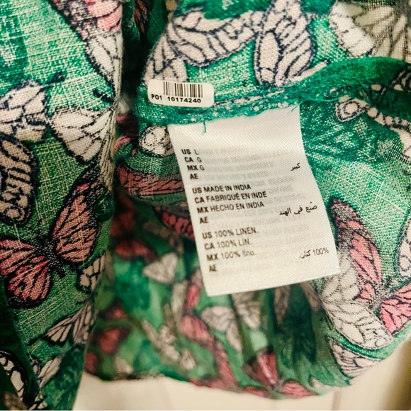 Charter Club Linen Butterfly Pattern Top - Picture 5 of 5